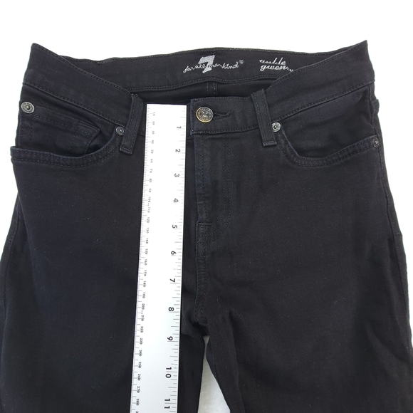 7 For All Mankind Womens Gwenevere Ankle Skinny Jeans Raw Hem Black Size 25 - Picture 7 of 10
